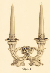 5274/R Candleholders with Raised Roses