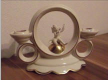 5319 Double Candle Holder with Cherub inside a Ring