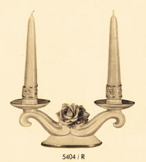 5404/R Double Candleholder with Raised Roses