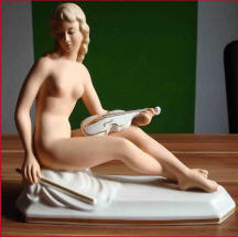Porcelain Nude with Violin
