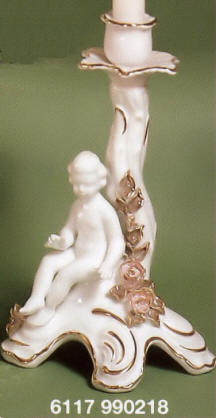6117 Cherub and Roses Candlestick