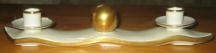 6224/K 2 candleholder with center gold ball on ribbon