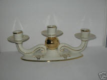Triple Candleholder with Gold Ball