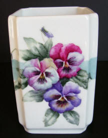 8193/1 Pansies handpainted vase