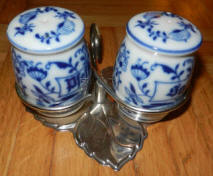 Blue Onion S&P shakers with caddy