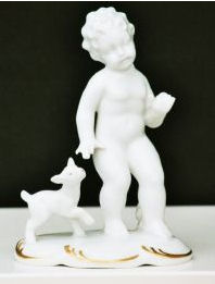 Cherub with kid goat (white)