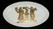 Oval Pin Dish with Gold Athenian Goddesses