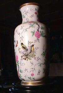 Gerold Porzellan Birds, Butterflies and Chyrsanthemum Vase