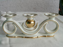Gerold Porzellan With Gold Ball Triple Candleholder