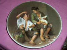 Boys Eating Grapes Decorative Plate