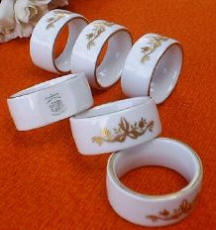 Napkin Rings with Gold Decoration