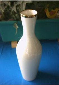 White Vase with Gold trim