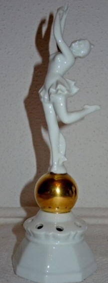 Ballerina on Gold Ball Flower Frog