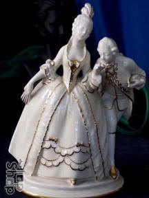 Baroque Pair White with Gold